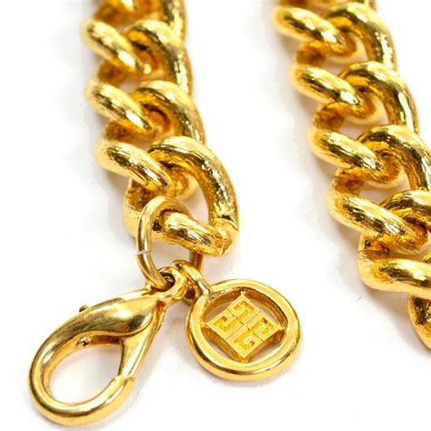 givenchy heavy link gold tone toggle closure necklace|givenchy long chain necklace.